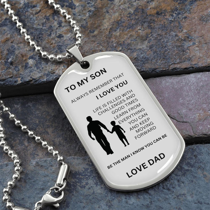Dog tags for son sale