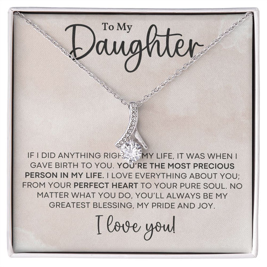 To My Daughter-Alluring Beauty White Gold Necklace