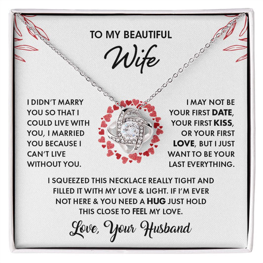 To My Beautiful Wife - Love Knot Necklace