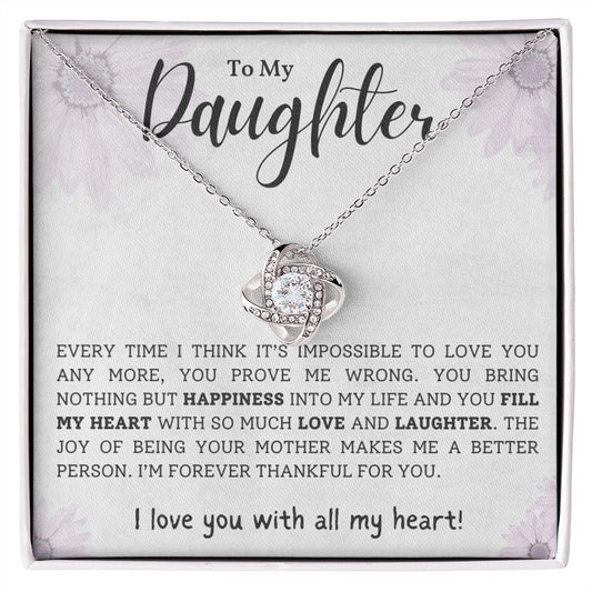 To My Daughter- Love Knot Necklace-*2