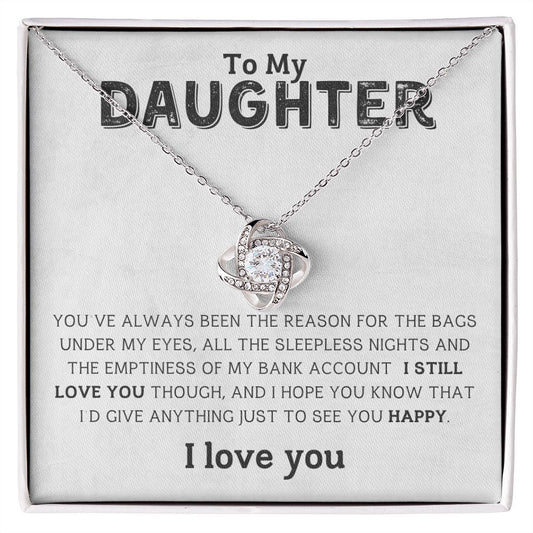 To My Daughter- Love Knot Necklace-9*