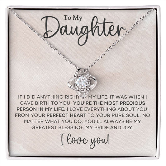 To My Daughter- Love Knot Necklace-5*