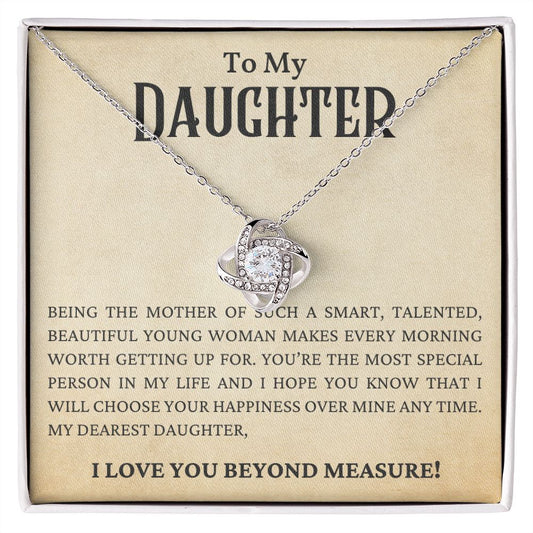 To My Daughter- Love Knot Necklace-8*