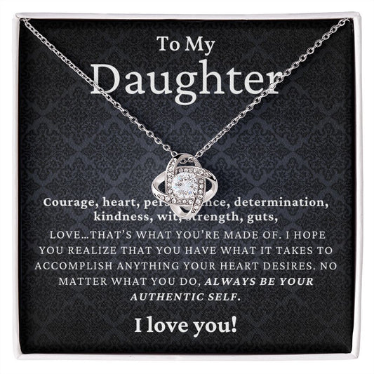 To My Daughter- Love Knot Necklace-6*
