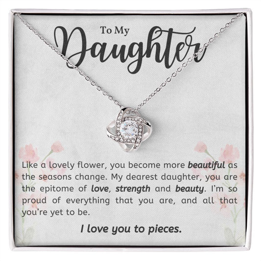 To My Daughter- Love Knot Necklace-1*