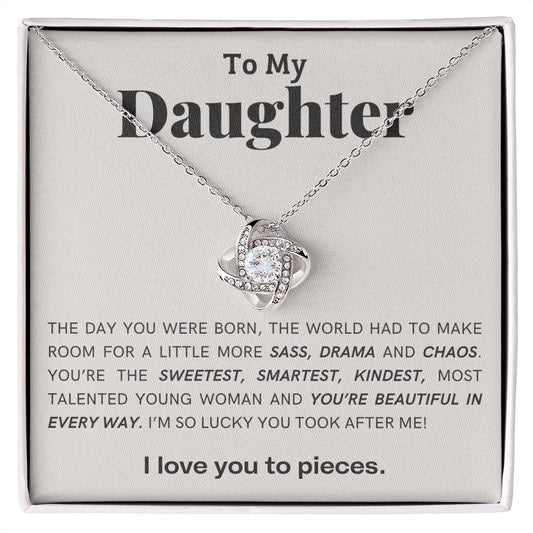 To My Daughter- Love Knot Necklace-10*