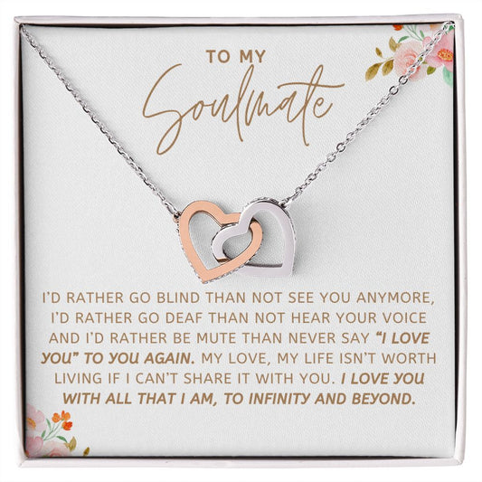To My Soulmate - Interlocking Heart Necklace- *5
