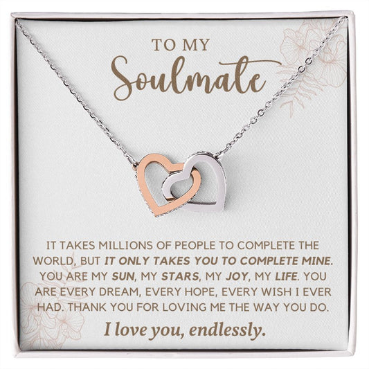 To My Soulmate - Interlocking Heart Necklace- *2