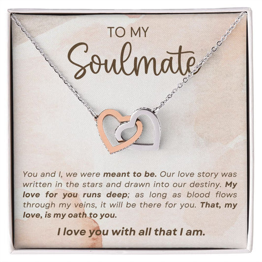 To My Soulmate - Interlocking Heart Necklace- *1