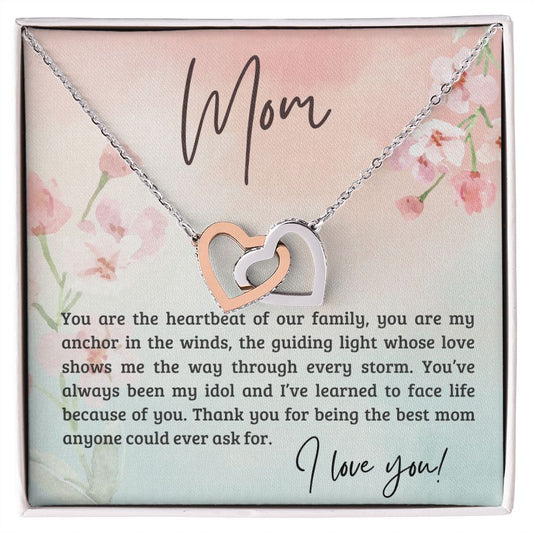 Mom-Interlocking Hearts Necklace