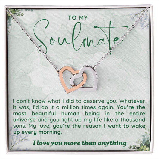 To My Soulmate - Interlocking Heart Necklace- *4